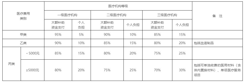 2023年百色市职工大额医疗费用支付比例是多少？附支付范围、费用支付比例等